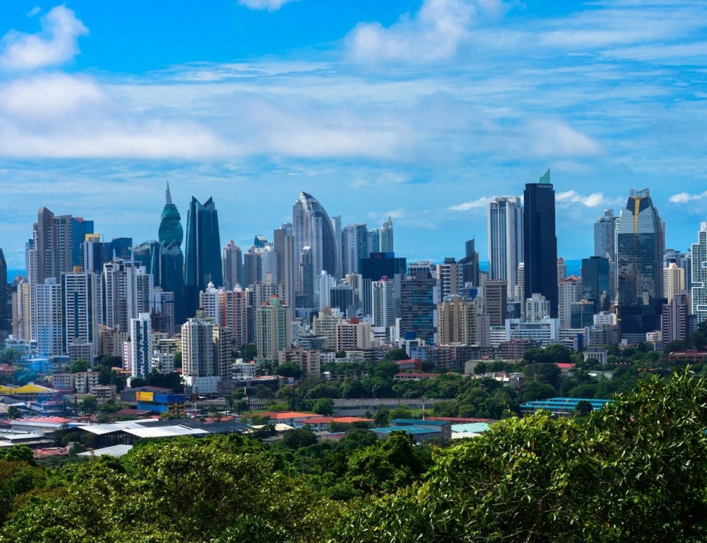 Prédios da Cidade do Panamá vistos do alto